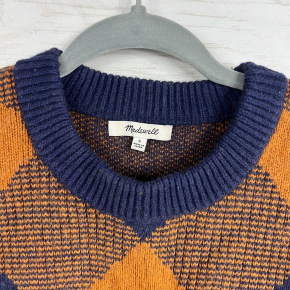 Madewell Navy and Brown Plaid Sweater - Picture 4 of 5